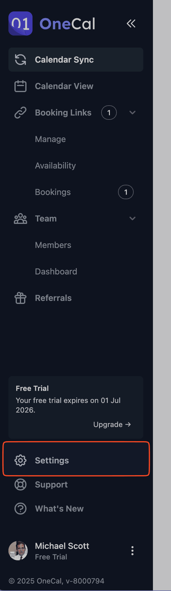 Settings Page